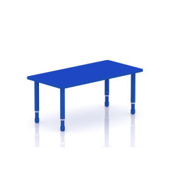 Rectangular Wood Table Size : 120*60 cm with Multi Legs 55*75 cm - Blue Color
