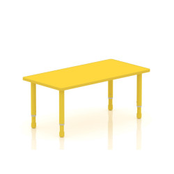 Rectangular Wood Table Size : 120*60 cm With Multi Legs 55*75 cm - Yellow Color