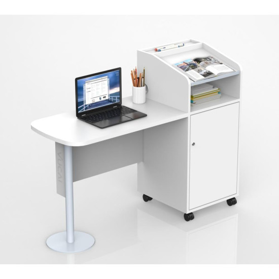 مكتب معلم المميزة مع منصة الشرح لون خشبي مقاس: 50*90*75 سم