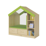 مكتبة قصص خشبي