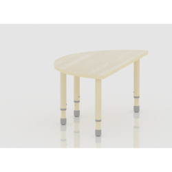 Half Circle Wood Table - Size : 120*60 cm Variable Iron Legs from 55-75 cm