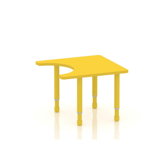 Special Needs Table Wood Size: 70*70 cm with Legs of Multi Height 55-75 cm - Yellow