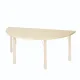Wooden semi-circular table with iron legs, size: 120*60*52 cm