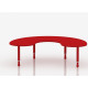 Crescent Table Wood Size 180*120 cm With Multi Height Legs 55-75 cm - Red Color