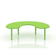 Crescent Wood Table Size 180*120 cm With Multi Height Legs 55-75 cm - Green Color