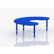 Crescent Wood Table Size 180*120 cm With Multi Height Legs 55-75 cm - Blue Color