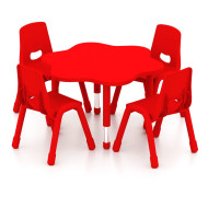 Rose Table Wood 90cm Diameter With Multi Legs 75-55cm